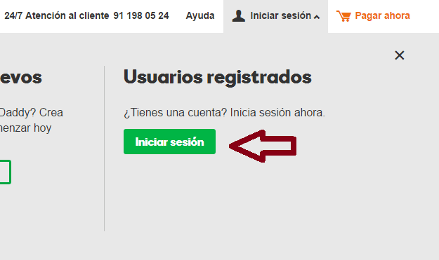 Iniciar Sesión en GoDaddy