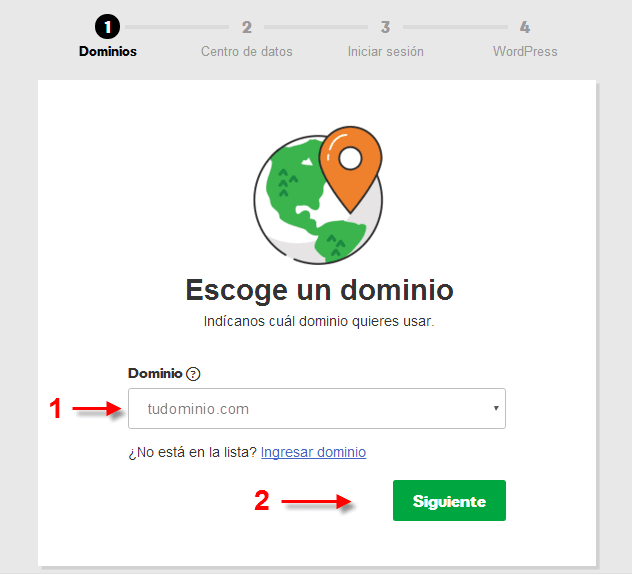 Selecciona el Dominio 