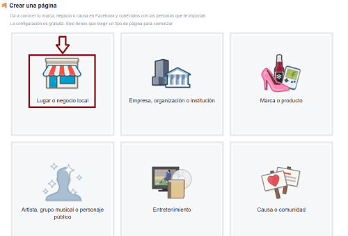 Crear una Página de Facebook