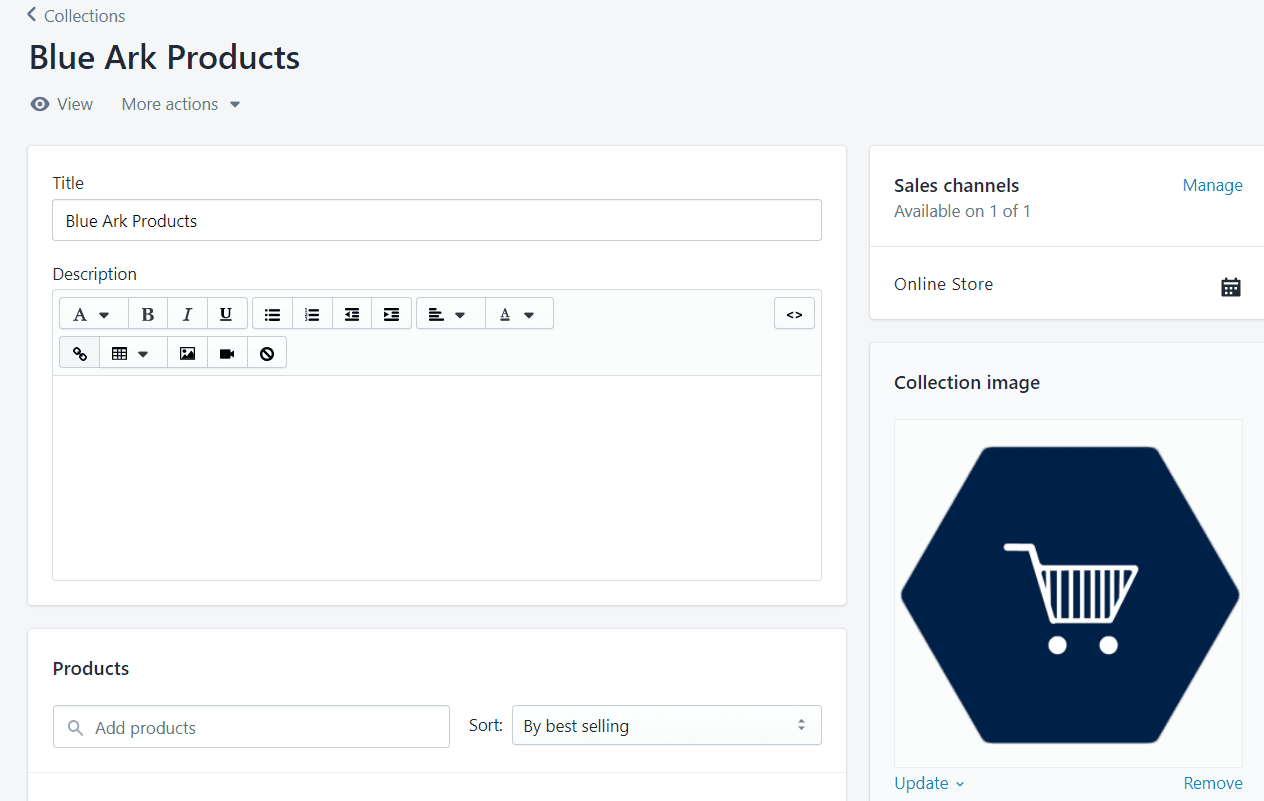 Creando una Colección en Shopify