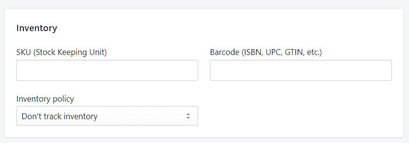 Inventario de Producto en Shopify