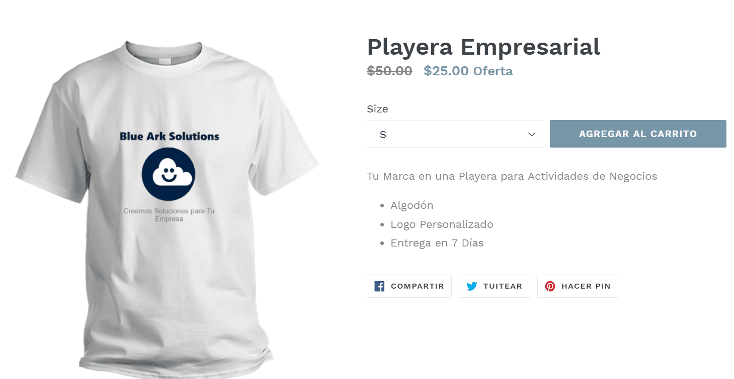 Producto Terminado en Tienda Online de Shopify