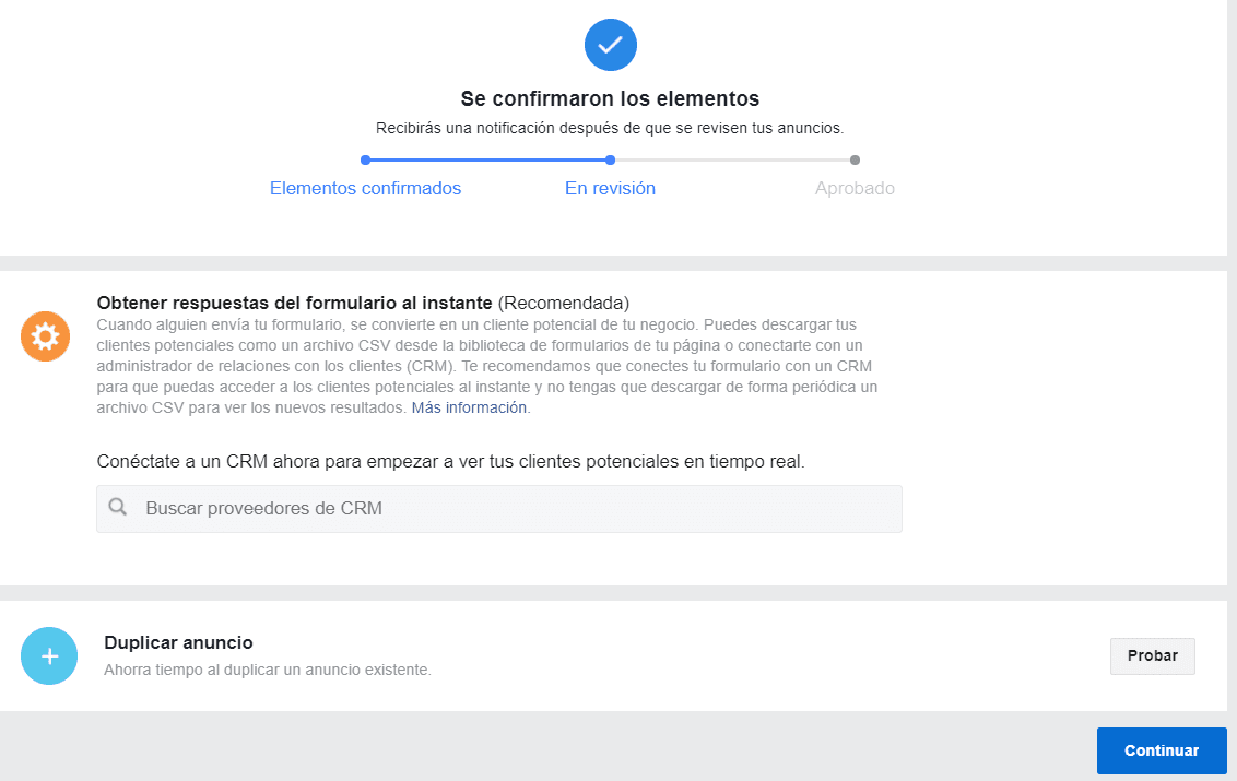Finaliza de Crear Tu Campaña