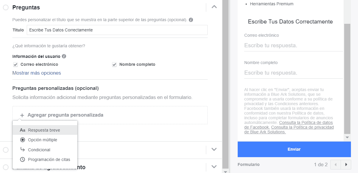 Preguntas del Formulario