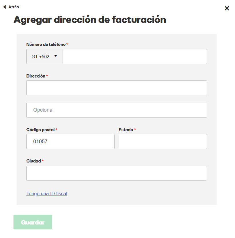 Ingresa Tu Dirección de Facturación Rápidamente