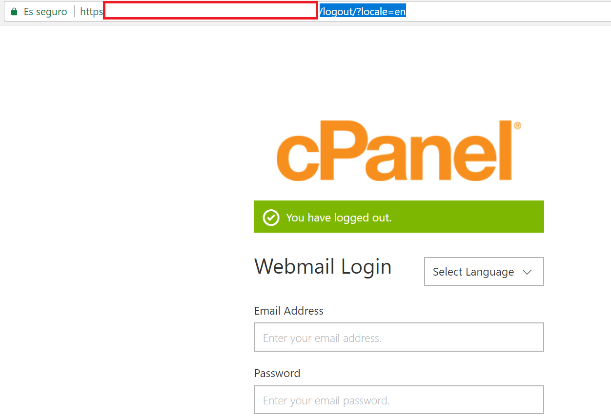 Logout del Correo de Dominio.