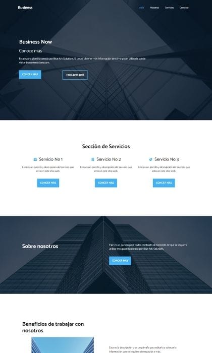 Plantilla de sitio web para negocios