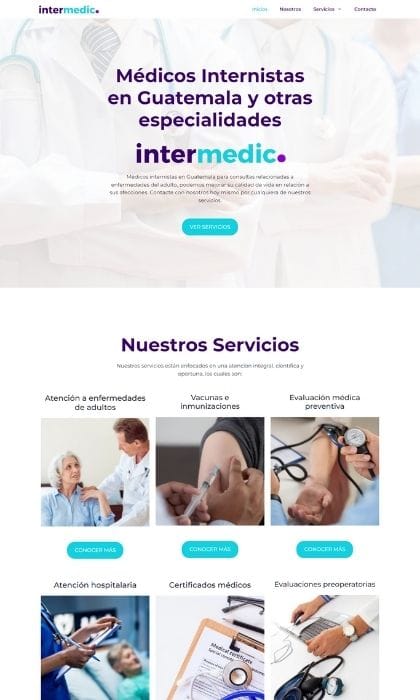 Sitio web desarrollado para Intermedic
