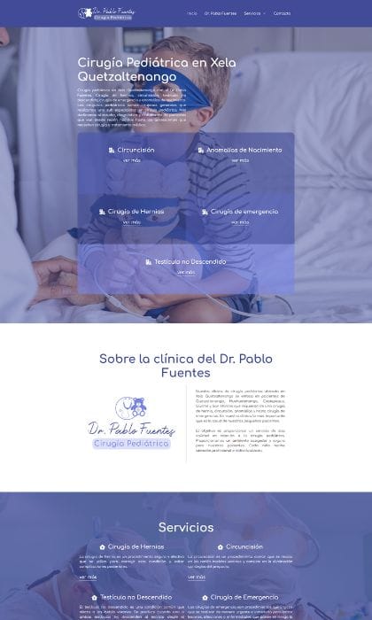 Sitio Web para Dr Pablo Fuentes CIrujano Pediatra en Xela Quetzaltenango