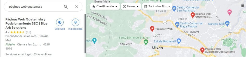 Búsqueda Local en Google Maps SEO en Guatemala