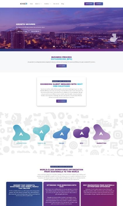 Página Web Creada por Blue Ark Solutions KIVO BPO